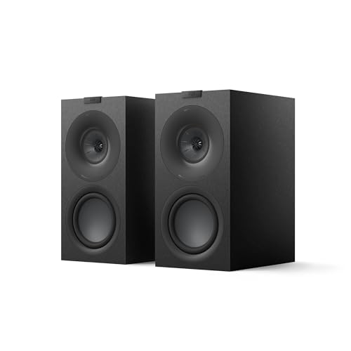 KEF Q Concerto Meta Altavoces de sobremesa pasivos HiFi, Negro Satinado | Música | Televisión y Home Cinema | Gaming | Reflector de Graves tridireccional | Transductor Uni-Q 10cm con Mat | LF 16,5cm