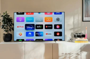 Imagen de un televisor con el menú de la Smart TV